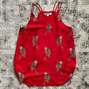 LOFT V-Neck Parrot print Cami